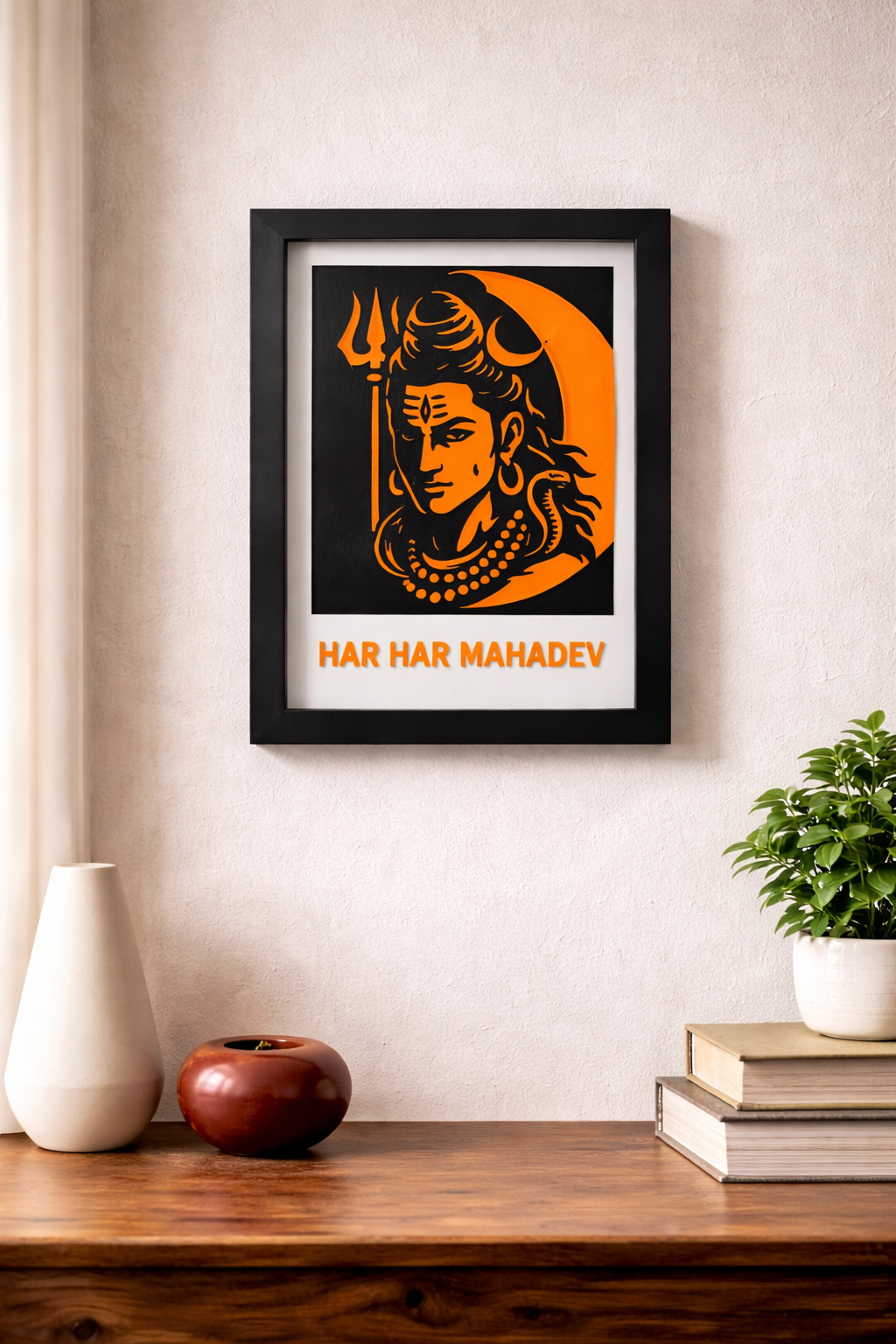 Har Har Mahadev 3D Lord Shiva Devotional Frame