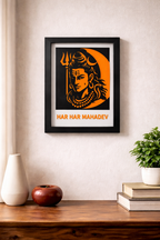 Har Har Mahadev 3D Lord Shiva Devotional Frame
