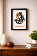 3D Krishna devotional frame.