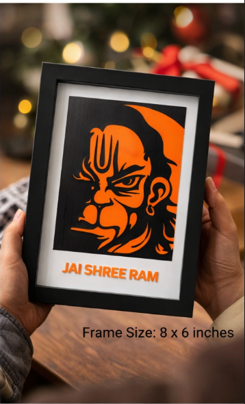 Jai Shree Ram 3D Hanuman Devotional Frame